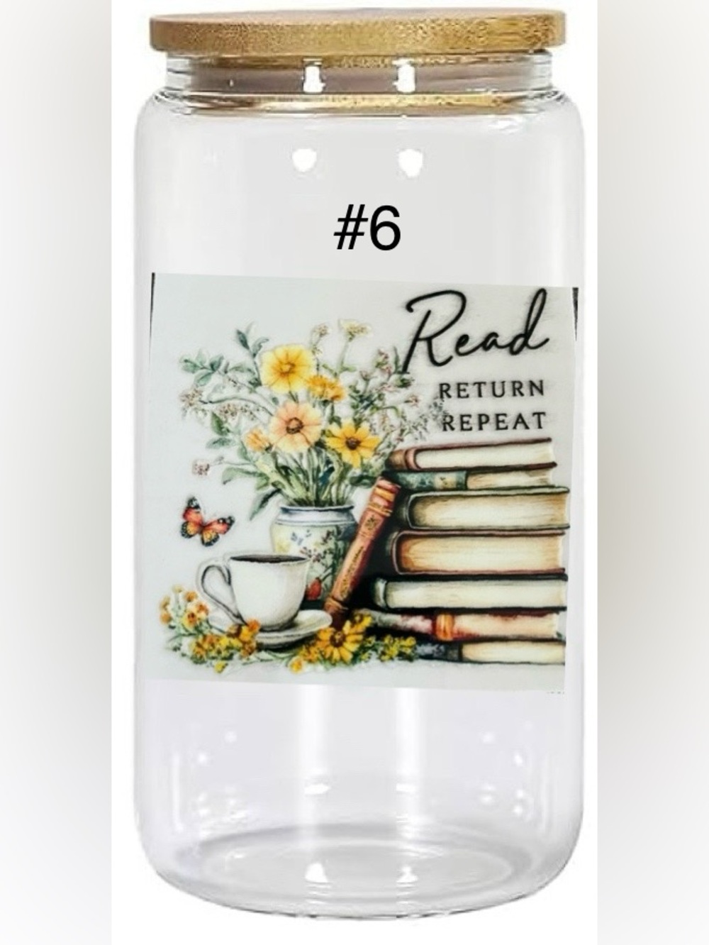 *Buy Now* book lovers cups 16 ounce glass tumbler straw and bamboo lid - Picture 6 of 15